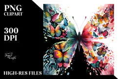 Colorful Butterfly Painting PNG Product Image 2