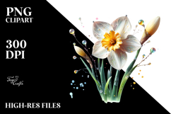 Daffodil with Metalic Insertions, PNG Product Image 2