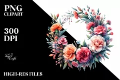 Colorful Carnation Wreath Abstract | Clipart Product Image 1