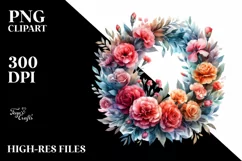 Colorful Carnation Wreath Abstract | Clipart Product Image 1
