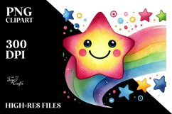 Colorful Smiling Star PNG Product Image 2