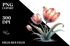 Chic Tulip with Metallic Accents, PNG Product Image 2