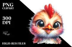 Watercolor Baby Rooster | Goofy Teeth Clipart Product Image 3