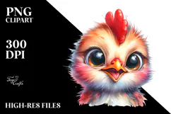Watercolor Baby Rooster | Goofy Teeth Clipart Product Image 2