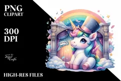 Baby Unicorn on Broadway Stage, Transparent PNG Product Image 3