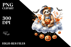 Sloth Dressed for Halloween PNG Product Image 2