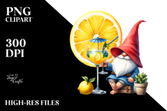 Whimsical Gnome Cocktail with Lemon PNG Product Image 2