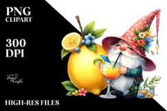 Whimsical Gnome Cocktail with Lemon PNG Product Image 2