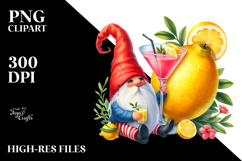 Whimsical Gnome Cocktail with Lemon PNG Product Image 2