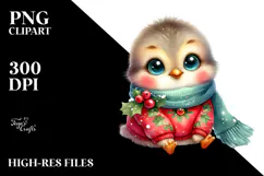 Cute Christmas Bird, High-Quality PNG Product Image 2