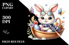Easter Bunny Egg Flower, Clipart |T-shirt, Mug PNG Product Image 7