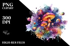 Magical Celestial Astral Mushroom Clipart Product Image 1