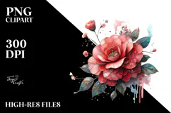 Camellia with Metalic Insertions, PNG Product Image 2