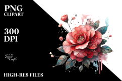 Camellia with Metalic Insertions, PNG Product Image 2