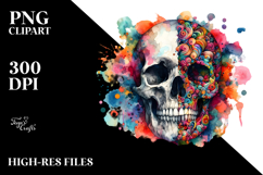 Colorful Skull Painting, Transparent PNG Product Image 2