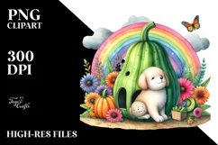 Dog House Rainbow Butterfly | Sublimation Clipart Product Image 3