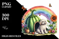 Dog House Rainbow Butterfly | Sublimation Clipart Product Image 1