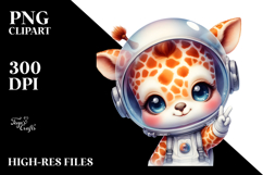 Cute Baby Giraffe with Party Hat, PNG Product Image 2