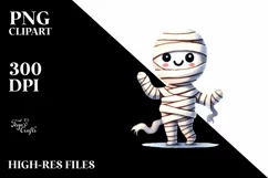 Simple Funny Halloween Clipart with Mummy PNG Product Image 1