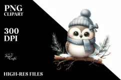 Cute Baby Owl, Transparent PNG Product Image 1