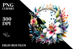 Vibrant Whreath Lily Clipart Product Image 2