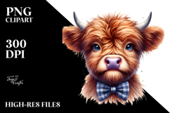 Expressive Baby Highland Cow PNG Product Image 2