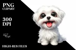 Watercolor Maltese Crazy Funny Clipart Product Image 3