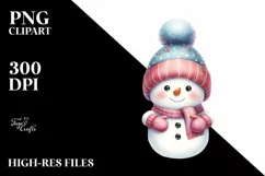 Cute Snowman with Gloves, PNG Product Image 3
