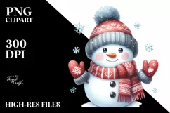 Cute Snowman with Gloves, PNG Product Image 3