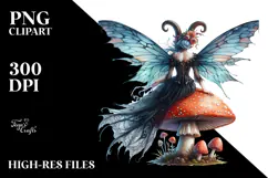 Gothic Fairy on Mushroom PNG Product Image 2