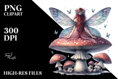 Gothic Fairy on Mushroom PNG Product Image 2