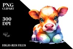 Cute Baby Cow Drawing | Sublimation Clipart Product Image 1
