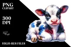 Cute Baby Cow Drawing | Sublimation Clipart Product Image 2