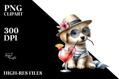Happy Puppy with Cocktail, PNG Product Image 2
