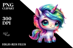 Funny Baby Unicorn with Cool Haircut, Transparent PNG Product Image 2