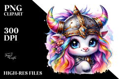 Cute Vibrant Baby Unicorn PNG Product Image 2