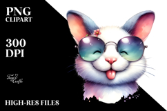 Vibrant Rabbit Portrait with Sunglasses Product Image 2