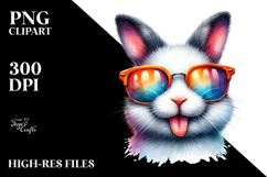 Vibrant Rabbit Portrait with Sunglasses Product Image 2