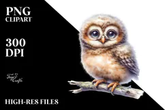 Cute Baby Owl PNG Product Image 2