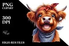 Cow Cow Portrait with Enthusiastic Smile Clipart Product Image 1