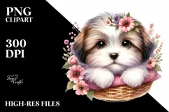 Baby Havanese Watercolor Clipart | Sublimation Product Image 1