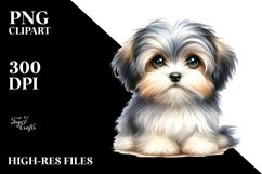 Baby Havanese Watercolor Clipart | Sublimation Product Image 1