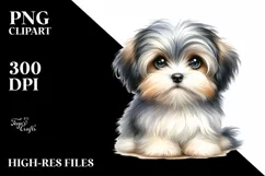 Baby Havanese Watercolor Clipart | Sublimation Product Image 1