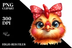 Funny Baby Rooster Portrait Clipart Product Image 3