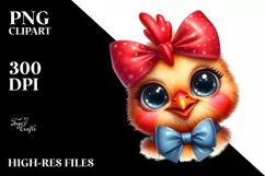 Funny Baby Rooster Portrait Clipart Product Image 3