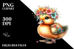 Adorned Baby Duck Watercolor PNG Product Image 2