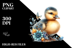 Adorned Baby Duck Watercolor PNG Product Image 2
