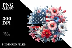 Washed Watercolor USA Flag Flowers Product Image 3