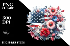 Washed USA Colors Flowers | Clipart Product Image 3