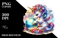 Colorful Baby Unicorn with Magic Orb, High-Res PNG Product Image 3